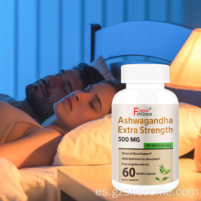 Suplemento orgánico de ashwagandha para adultos alivio del estrés